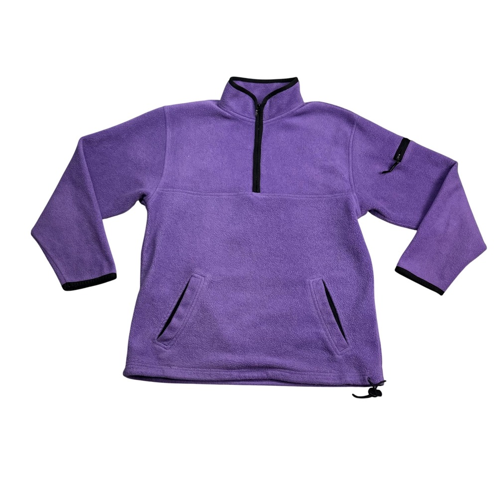 Prospirit Purple Quarter Zip Fleece Pullover Jacket Sleeve Pocket Size S